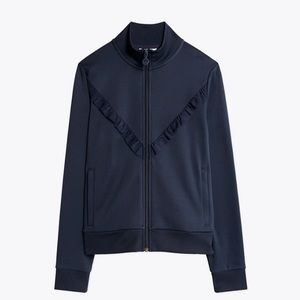 Tory Burch Tory Sport NWT navy ruffle track jacket